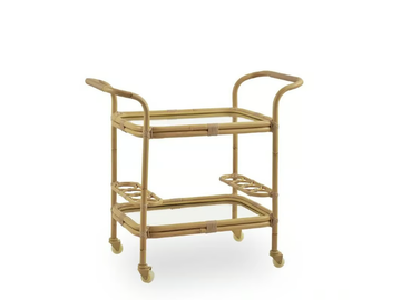 CARLO EXTERIOR - Alu-Rattan and ArtFibre bar trolley by Sika Design - view 2